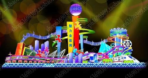 彩灯灯会花灯春节灯展PSD分层素材 夜景亮化后期PSD分层源文件 - 图3