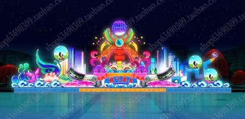 彩灯灯会花灯春节灯展PSD分层素材 夜景亮化后期PSD分层源文件 - 图2