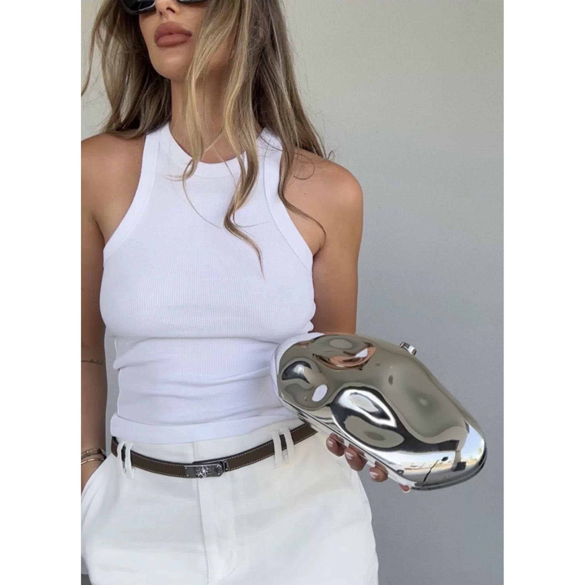 外贸新款手拿包手机口红钥匙收纳款银色金属生日礼物感便携斜挎包,淘宝优惠券,粉丝福利购,淘宝优惠卷