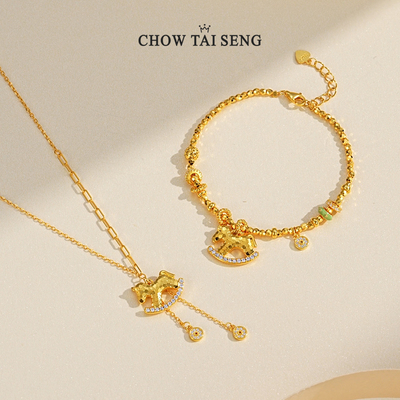 周大生纯银生肖马女手链