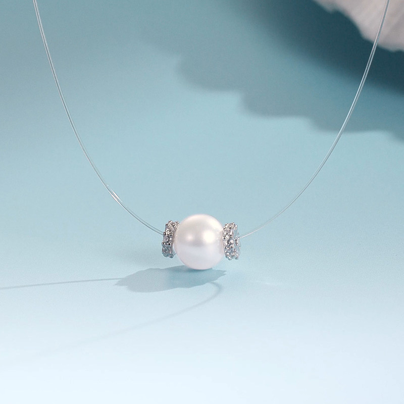 周大生DC小灯泡项链纯银轻奢小众珍珠配饰锁骨链送女友生日礼物