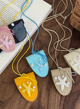 多巴胺草编海星眼镜夹项链