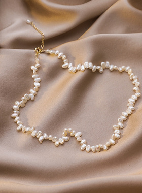 时尚感轻奢复古花瓣淡水珍珠女