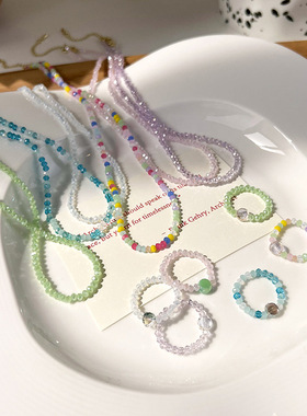 彩色脖颈链MISSNICE锁骨链女