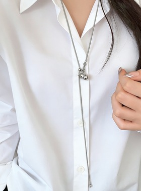 简约冷淡风葫芦抽拉锁骨链女款