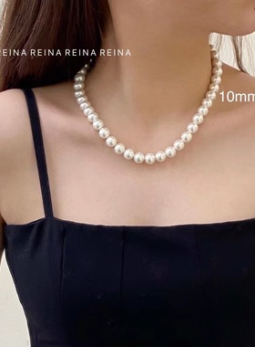 法式小香风品质高亮珍珠简约锁骨链2022春夏韩版ins新款项链颈链