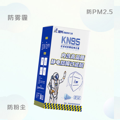 登升kn95口罩防尘透气防飞沫防雾霾带呼吸阀薄款防护口鼻罩一次性 - 图0