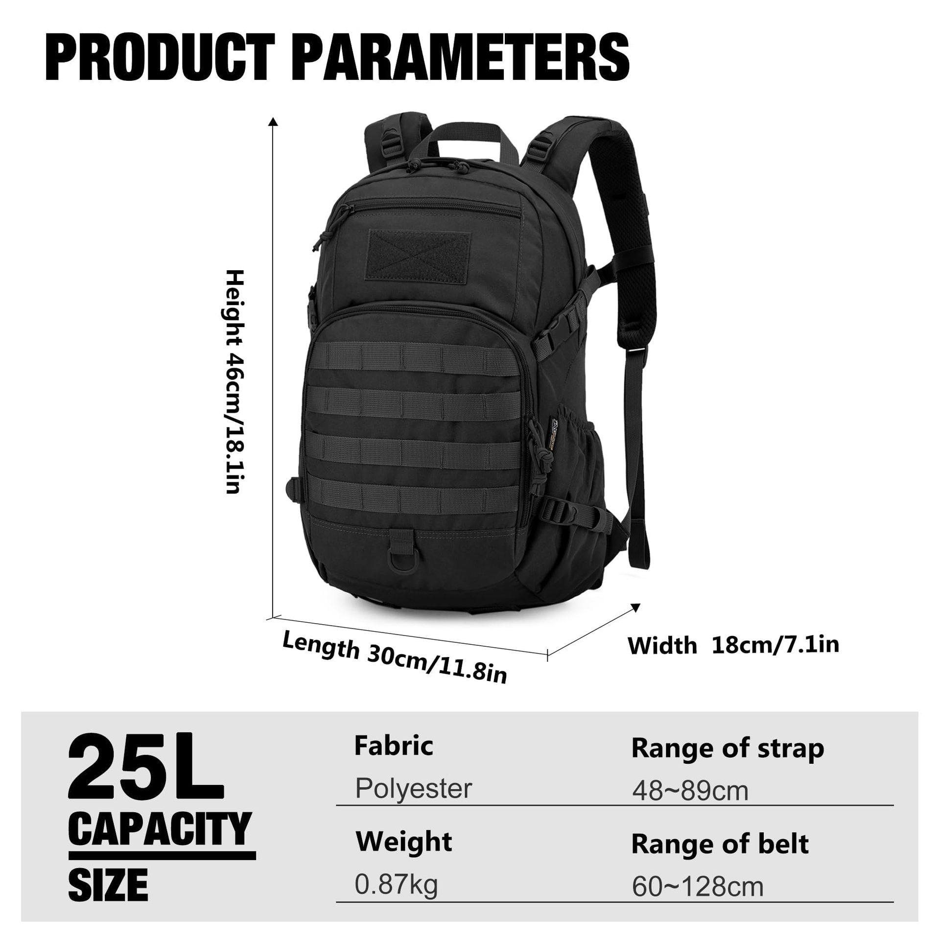 亚马逊现货户外战术背包防水笔记本电脑双肩包男士黑小型战术背包,淘宝优惠券,粉丝福利购,淘宝优惠卷