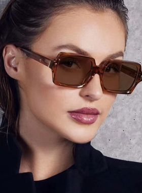 方形太阳镜米钉防晒欧美女