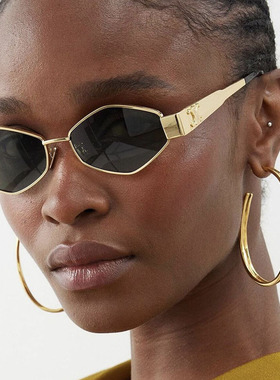 太阳镜金属架凹造型欧美风女菱形