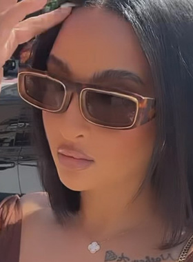 窄框太阳镜街拍欧美男女方形双圈