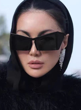半框太阳镜大框遮阳欧美女方形