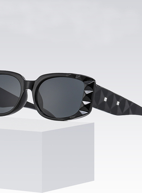 防紫外线方形韩版女菱格纹太阳镜