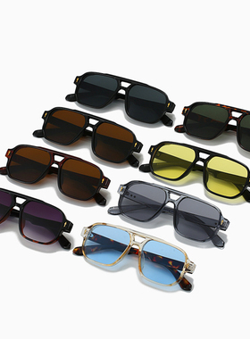 防紫外线方形欧美风女双梁太阳镜