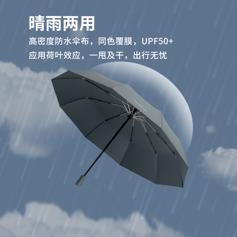 自动雨伞男生简约结实抗风太阳伞女晴雨两用抗风遮阳防晒防紫外线-图1