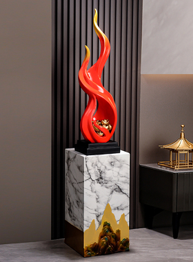 招财电视机沙发旁艺术装饰品高端