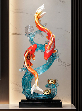 年年有余风生水起锦鲤鱼摆件