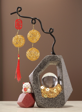 新中式陶瓷招财工艺品创意家居