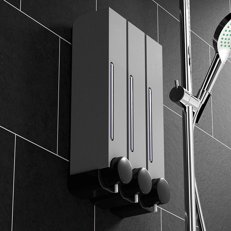 酒店浴室不锈钢壁挂式挂壁手动沐浴露瓶子盒子给皂液器洗手液器,淘宝优惠券,粉丝福利购,淘宝优惠卷