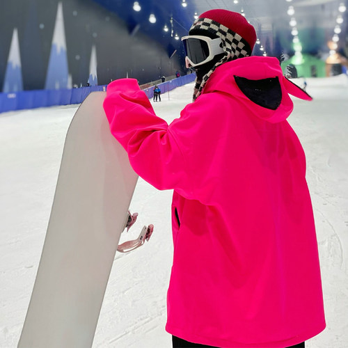 DOOREK新款甜酷风可爱少女耳朵连帽滑雪卫衣防水防风保暖女滑雪衣 - 图0