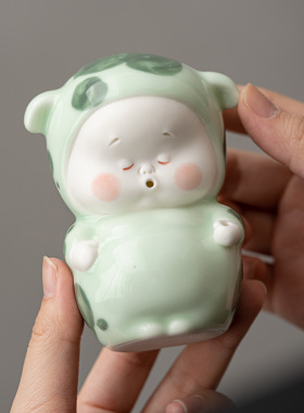 创意手绘陶瓷线香香插底座 车载卡通装饰家居客厅办公室桌面摆件