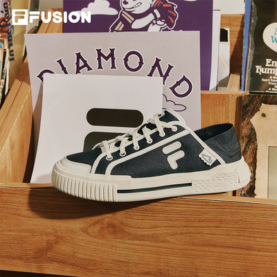 FILA FUSION斐乐一脚蹬女鞋帆布鞋夏季鞋子小白鞋运动鞋男鞋板鞋