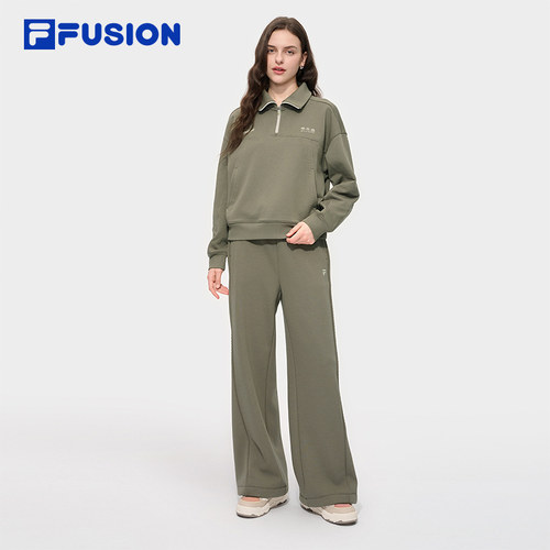 FILA FUSION斐乐潮牌女子套头卫衣官方冬季新款休闲针织长袖上衣 - 图2