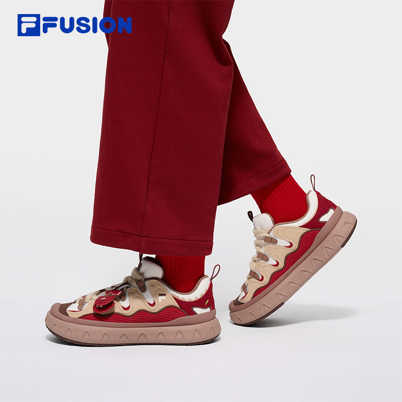 情人节甜筒鞋丨FILA FUSION斐乐潮牌女鞋红色厚底板鞋休闲松糕鞋,淘宝优惠券,粉丝福利购,淘宝优惠卷