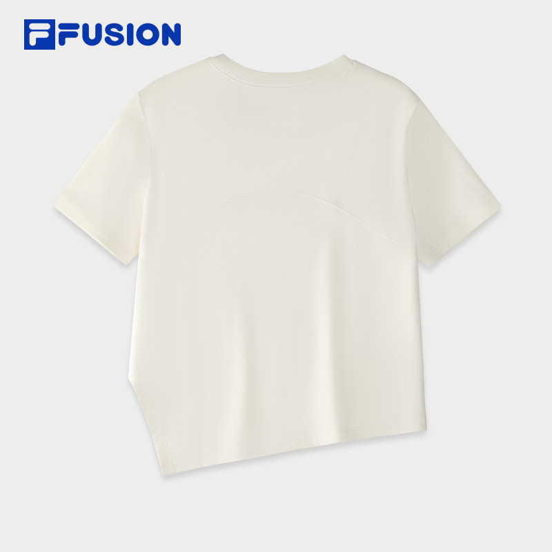 FILA FUSION斐乐潮牌女子针织短袖衫2025夏季新款时尚修身干爽T恤,淘宝优惠券,粉丝福利购,淘宝优惠卷