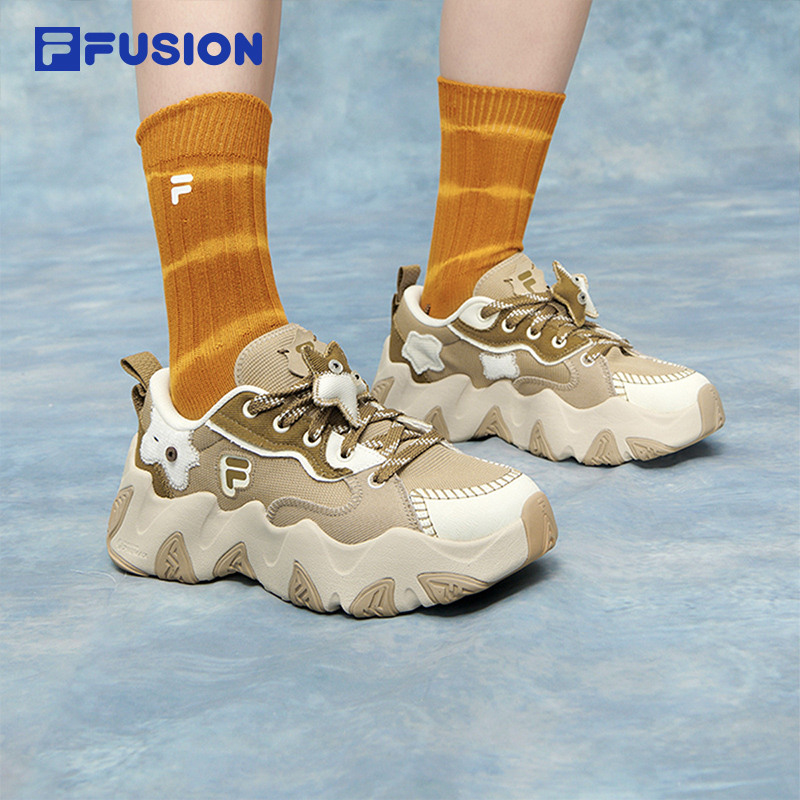 FILA FUSION斐乐潮牌女鞋海星帆布鞋春季增高休闲鞋运动鞋老爹鞋