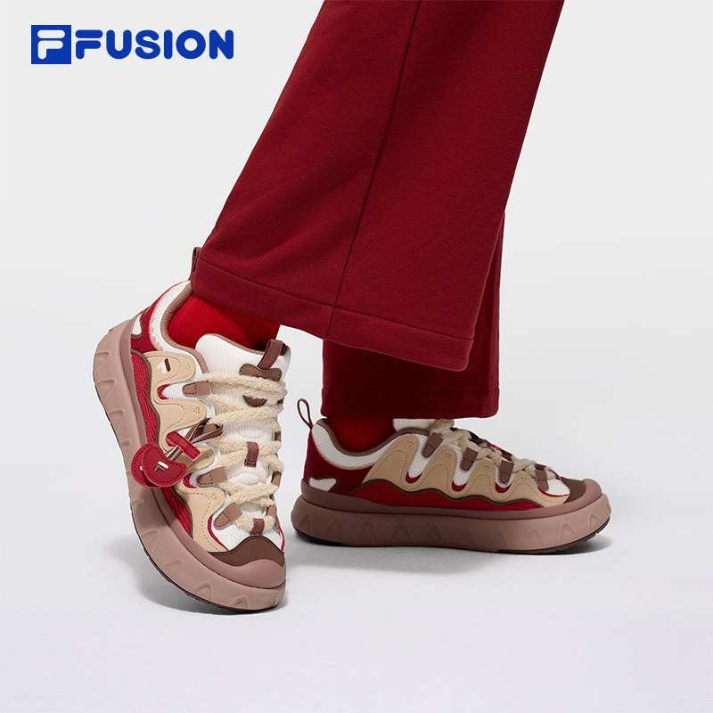 情人节甜筒鞋丨FILA FUSION斐乐潮牌女鞋红色厚底板鞋休闲松糕鞋,淘宝优惠券,粉丝福利购,淘宝优惠卷