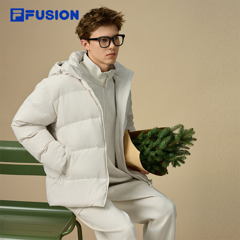 章昊同款FILA FUSION斐乐潮牌羽绒服男2025冬季新款保暖连帽外套 - 图3