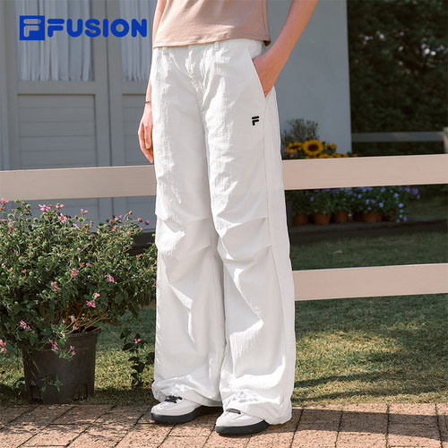 FILA FUSION斐乐梭织长裤女2026夏季新款休闲宽松运动裤阔腿裤子 - 图0