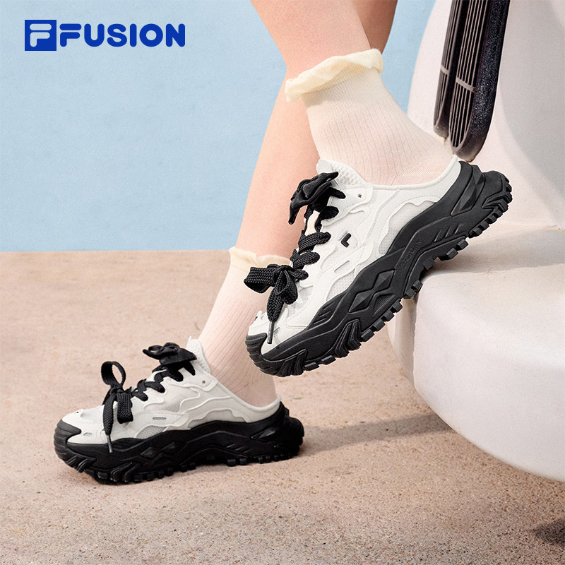 硬糖穆勒鞋丨FILA FUSION斐乐休闲鞋女夏新款半拖一脚蹬运动拖鞋
