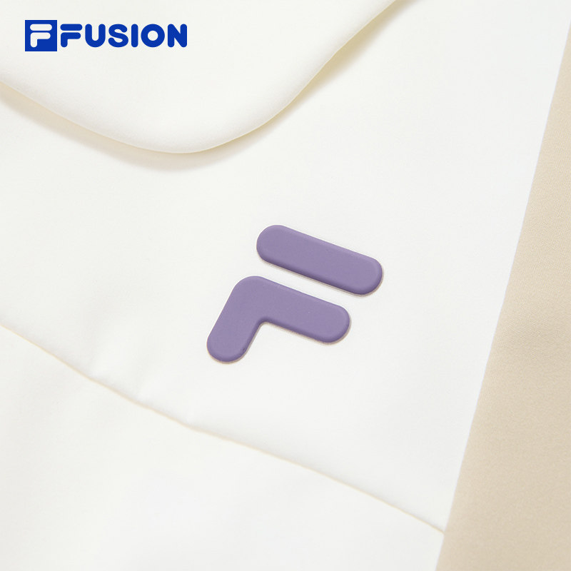 FILA FUSION斐乐潮牌梭织外套女2025冬新款休闲宽松拼色连帽上衣,淘宝优惠券,粉丝福利购,淘宝优惠卷