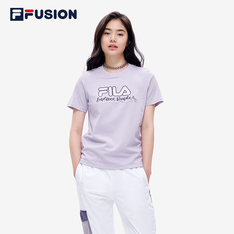 【欧阳娜娜同款】FILA FUSION斐乐潮牌2022年夏潮流滑板运动短袖T