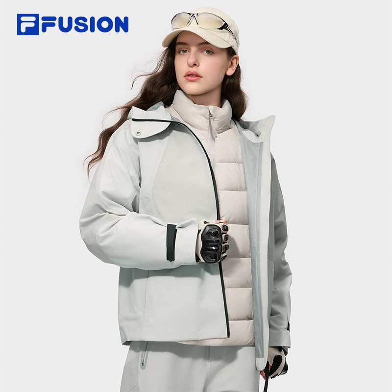 赵露思同款FILA FUSION斐乐潮牌羽绒服两件套女2025冬季保暖外套,淘宝优惠券,粉丝福利购,淘宝优惠卷