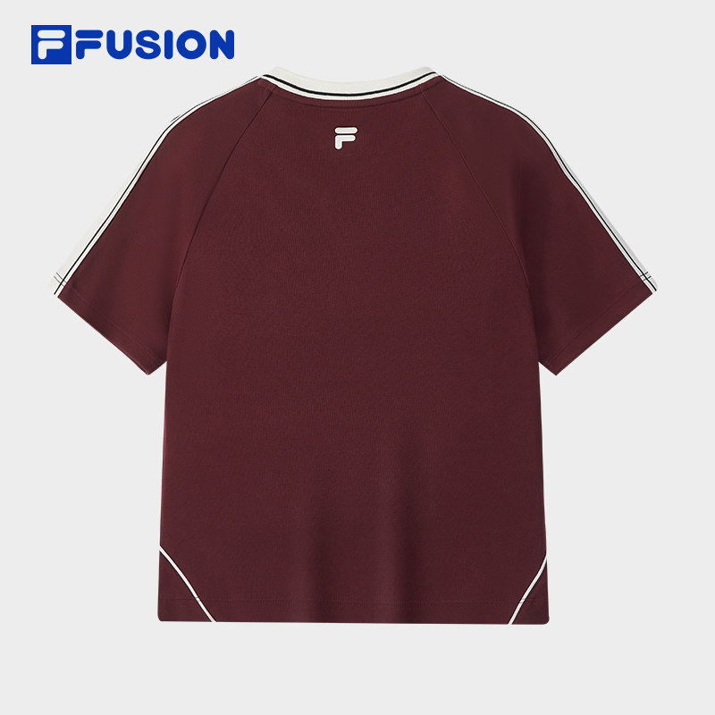 FILA FUSION斐乐潮牌女子短袖2025秋季新款泽西风时尚休闲紧身T恤,淘宝优惠券,粉丝福利购,淘宝优惠卷