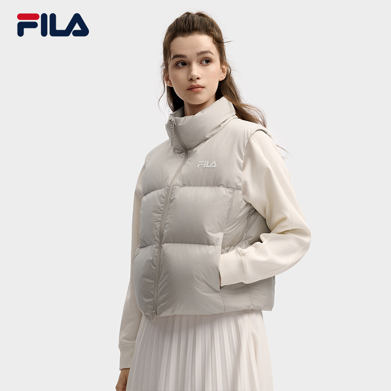 FILA 斐乐官方女士羽绒马甲2025冬新款时尚休闲基础保暖立领外套,淘宝优惠券,粉丝福利购,淘宝优惠卷