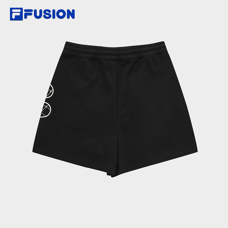 FILA FUSION斐乐潮牌女裤针织口袋短裤女夏季老花运动裤女士裤子 - 图2