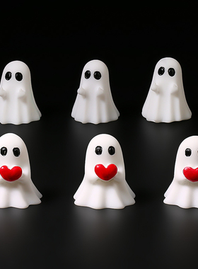 万圣节可爱幽灵摆件车载桌面树脂工艺品个性礼物密室逃脱场景装饰