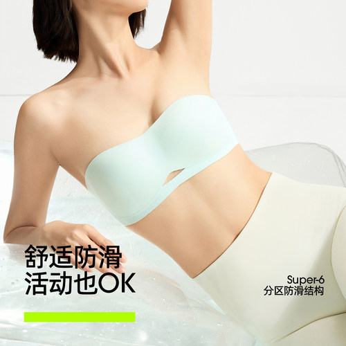 有棵树凉感无肩带内衣女防滑隐形抹胸聚拢透气欧若风文胸2025新款 - 图2