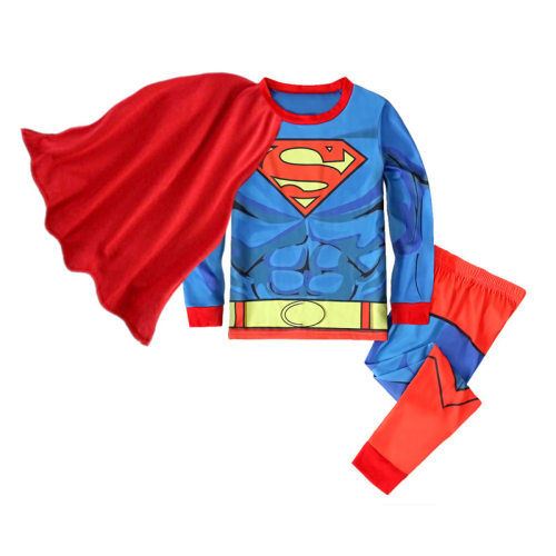 新款男童超人扮演服万圣节Superman cos漫威英雄联盟活动表演服装 - 图1