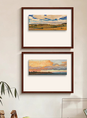 暮色织锦中古风治愈系风景装饰画