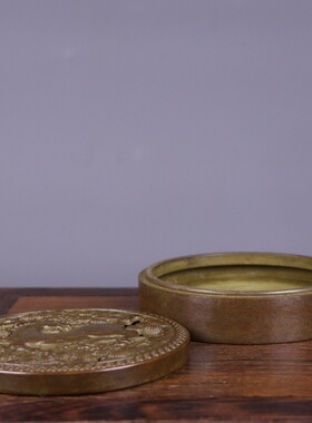 全铜与鹿同辉熏炉烟灰缸墨盒家用家居饰品桌摆礼品玄关摆件