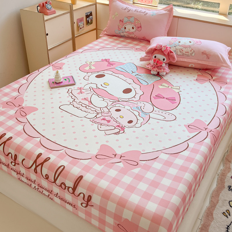 美乐蒂全棉床单床笠三件套儿童卡通纯棉女孩床罩床垫保护套防尘罩,淘宝优惠券,粉丝福利购,淘宝优惠卷