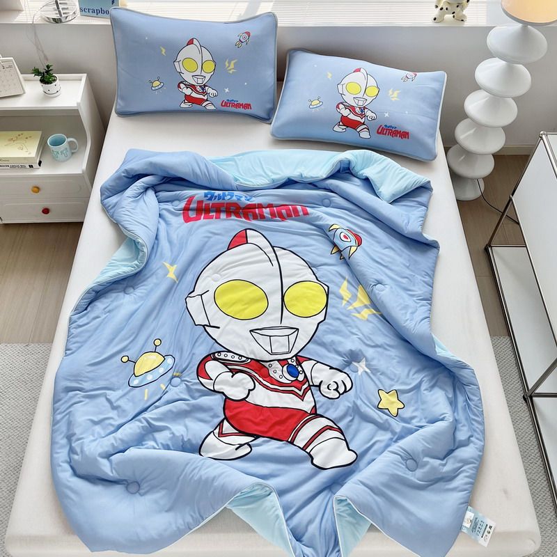 夏季奥特曼凉感丝夏凉被子学生宿舍单人儿童空调被卡通幼儿园夏被