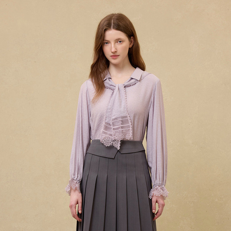 PIT法式复古紫色披肩两件套长袖衬衫雪纺衫女2025夏凉感上衣,淘宝优惠券,粉丝福利购,淘宝优惠卷