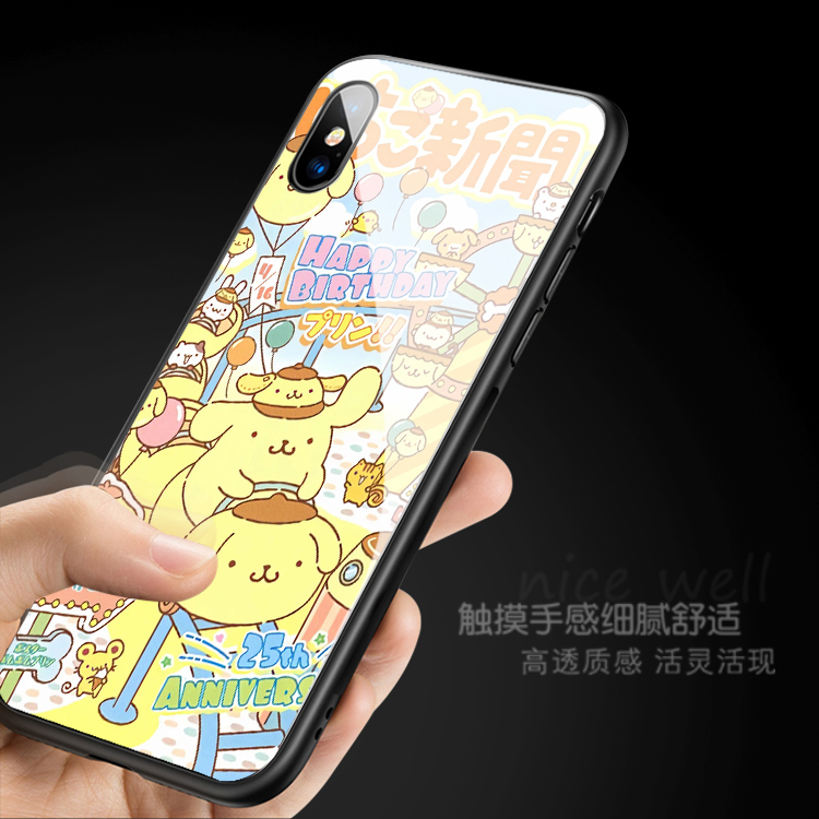 可爱卡通布丁狗适用苹果14max13pro12xsr定制78p玻璃11se手机壳xr-图2