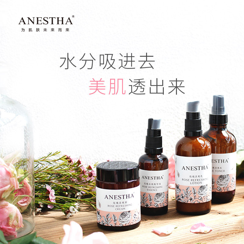 阿旎莎玫瑰清爽礼盒保湿水乳面霜 ANESTHA 阿旎莎 企业店面部护理套装